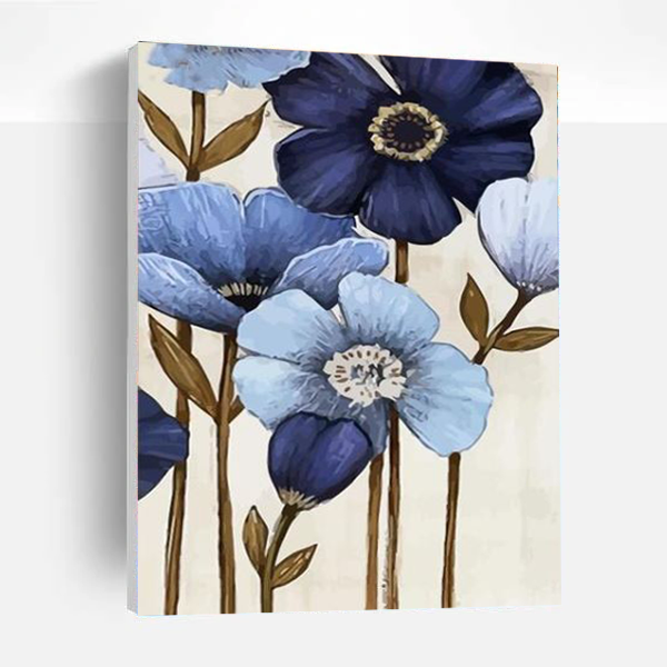 Blue Velvet Flowers Paint By Number Painting Set – Artistry Rack
